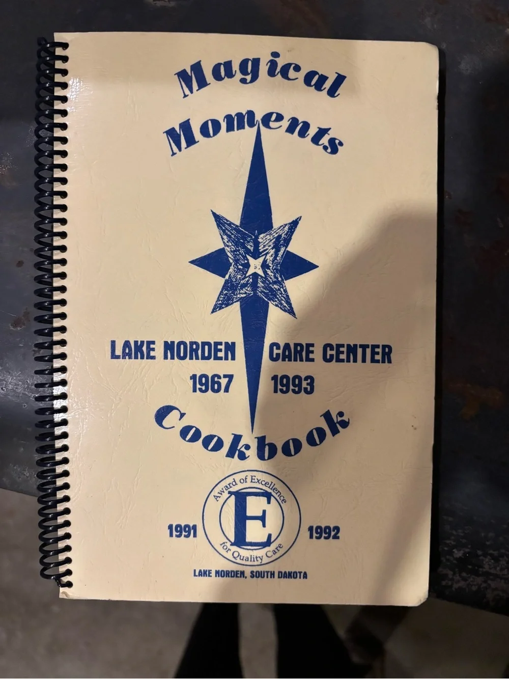 Magical Moments Cookbook - Cream with Blue Design